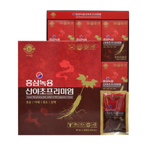 [아리항]홍삼녹용 산야초 80ml x 30포(효소/야채/식이섬유)