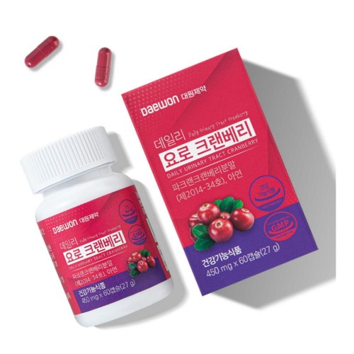 대원제약 요로건강 데일리 요로 크랜베리 450mg*60캡슐