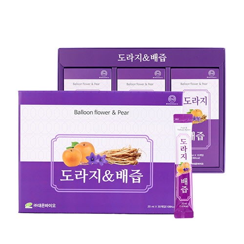 [대은바이오] 도라지&배즙 600ml [20ml X 30스틱] / 쇼핑백 포함