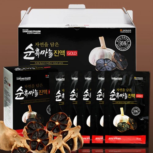 삼성제약헬스케어 자연을 담은 순흑마늘진액 골드 70ml*30포/ 국내산 흑마늘 함유