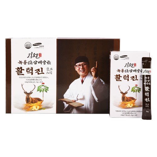 김오곤 녹용 산삼배양근 활력진 골드스틱 15g* 30포 /선물용쇼핑백 포함