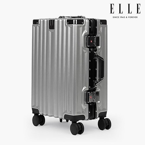[ELLE] 엘르 알루미늄 무지퍼 탱크 프레임 20인치 기내용 캐리어 (실버)