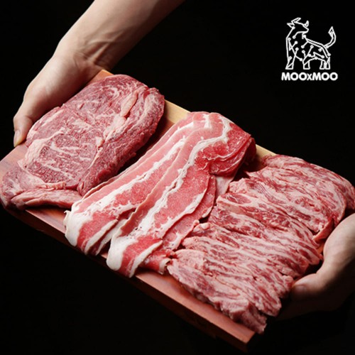 [무무상회] 미국산 초이스등급 소고기한판 800g(부채살+척아이롤+업진살+우삼겹)
