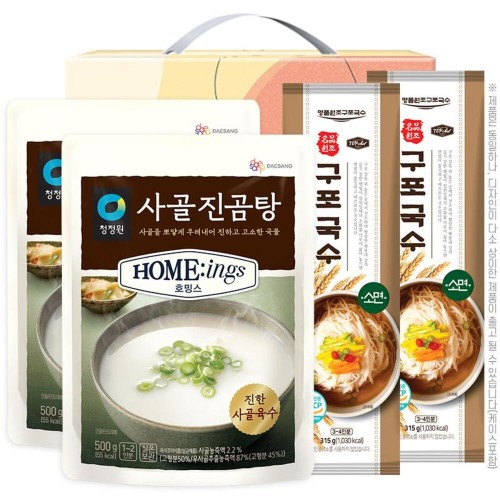 청정원 사골진곰탕국수4종1호(곰탕2P,구포국수(소면)2P)