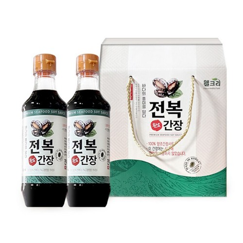 웰크리 완도 전복 간장 선물세트 500ml * 2 (박스포장)