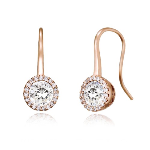 엘르주얼리 14K 서클 큐빅 드롭 귀걸이 (gold plated) ELGPEE504
