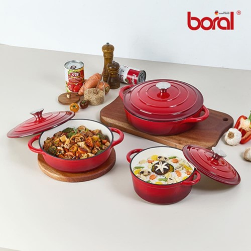 보랄 더 키친 IH 양수 주물냄비 3종세트 (20cm+24cm+28cm)