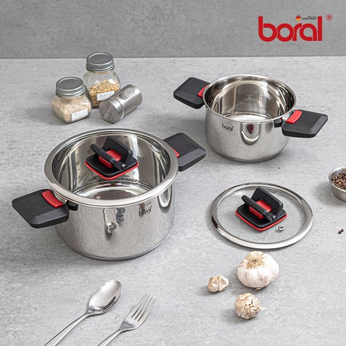 보랄 접이식 스텐 냄비세트 4p BH-FH04P (냄비17cm+냄비21cm+뚜껑2ea)