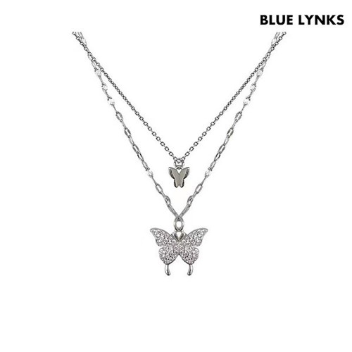 블루링스 URJ 실버 S925 나비 더블레이어 목걸이 BRM-URJ01