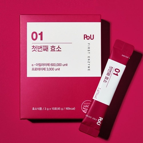[유통기한할인] POU 곡물발효 소화 효소 첫번째효소 3g x 15포/25.10.19일까지
