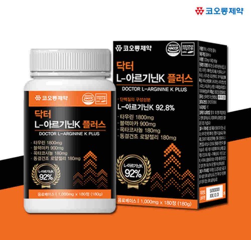 코오롱제약 닥터 L-아르기닌K 플러스(1000mgX180정/6개월분)
