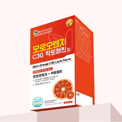 뉴트리러쉬 모로오렌지 C3G 락토페린 정(다이어트 영양제)60정 * 3통 (6개월분)