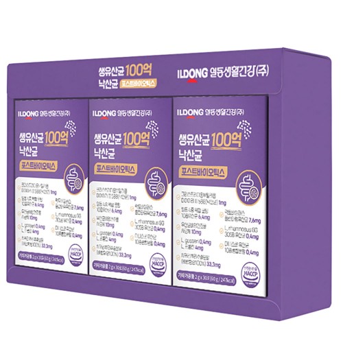 일동생활건강 생유산균 100억 낙산균 포스트바이오틱스30포 x 3SET (쇼핑백 증정)