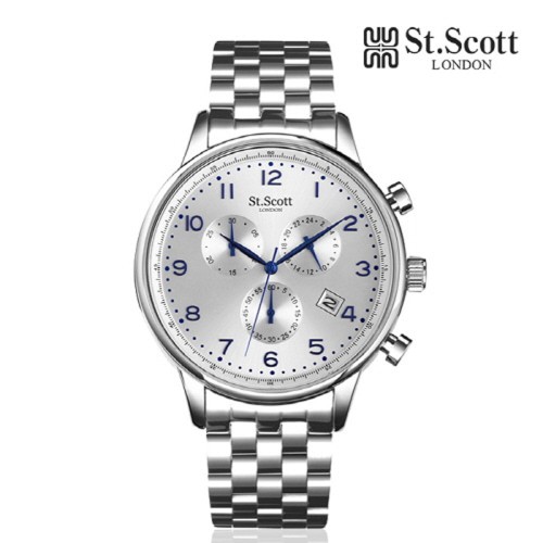 세인트스코트 크로노그래프 남성 메탈시계 ST5109M-SSS