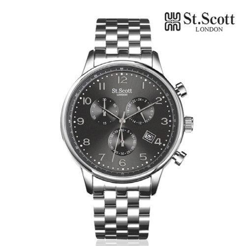 세인트스코트 크로노그래프 남성 메탈시계 ST5109M-SGS