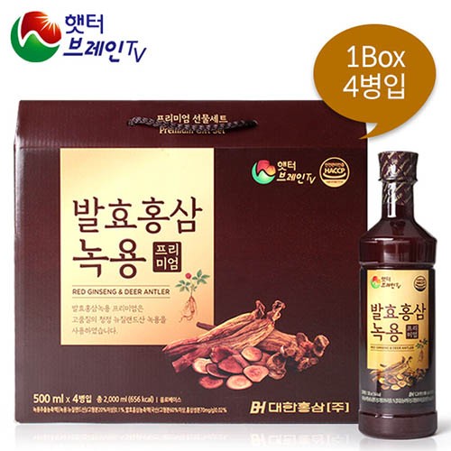 햇터브레인TV 발효홍삼 녹용 프리미엄 500ml*4병