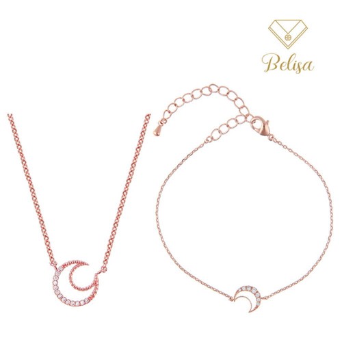 [Belisa] 벨리사 주얼리 BLS-S7007RG 크레센트 심플 목걸이 팔찌 세트