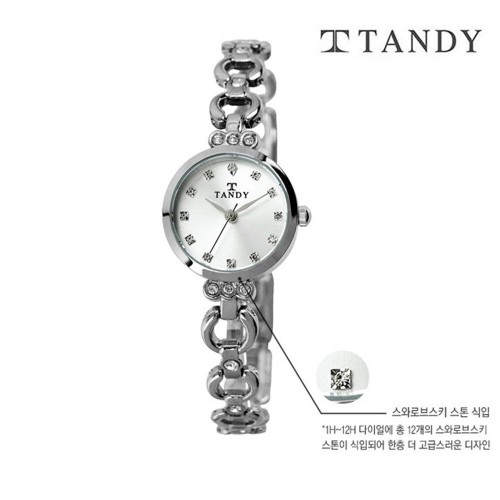 [TANDY] 탠디 럭셔리 여성용 쥬얼워치(스와로브스키 식입) T-4033 실버