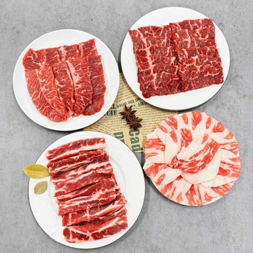 수입 가성비 2구세트 800g (부채 200g+살치 200g+갈비 200g+차돌 200g)