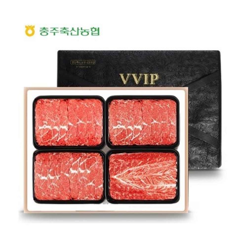충북한우공동브랜드 청풍명월한우 무항생제 1+등급 선물세트 VIP6호(불고기400x3 국거리400x1 총1.6kg)