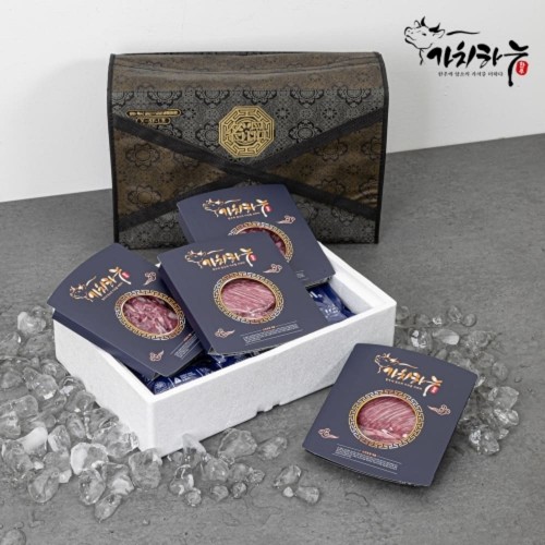 [가치하누] 1++한우투뿔 구이용 특수부위 선물세트 600g (앞치마살+업진안살+삼각살)