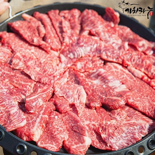 가치하누 1++ 한우투뿔 모듬한판 (앞치마살+업진안살+삼각살) 600g