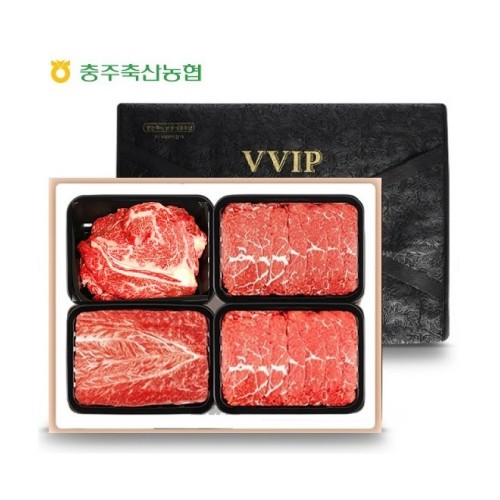 충북한우공동브랜드 청풍명월한우 무항생제 1+등급이상 등심스페셜 VIP3호(등심400x1,불고기400x2,국거리400x1 총1.6kg)