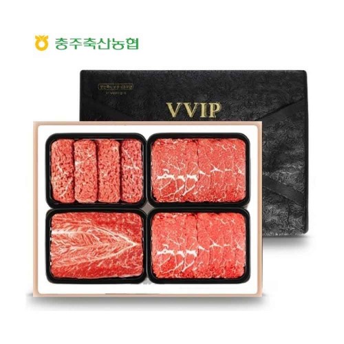 충북한우공동브랜드 청풍명월한우 무항생제 1+등급 선물세트 VIP5호(불고기400x2,국거리400x1,산적400x1 총1.6kg)