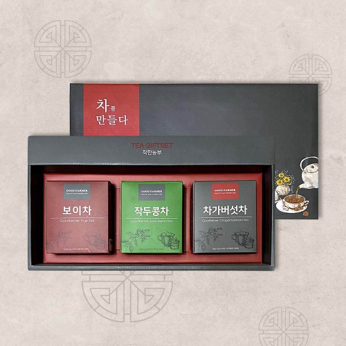 착한농부 차를만들다 선물세트 (차가버섯차 10T  작두콩차10T  보이차10T)
