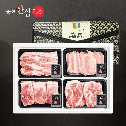 [농협안심한돈] 구이갈비 선물세트 5호 1.2kg (삼겹300 목살300 항정300 돼지갈비300)