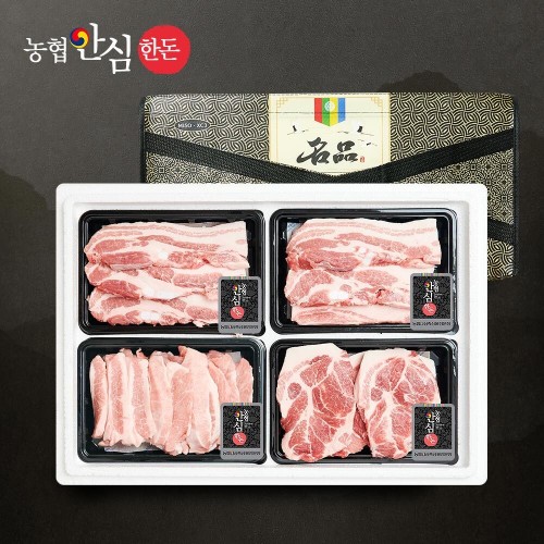 [농협안심한돈] 으뜸선물세트 2호 1.2kg (삼겹300 삼겹300 목살300 항정살300)
