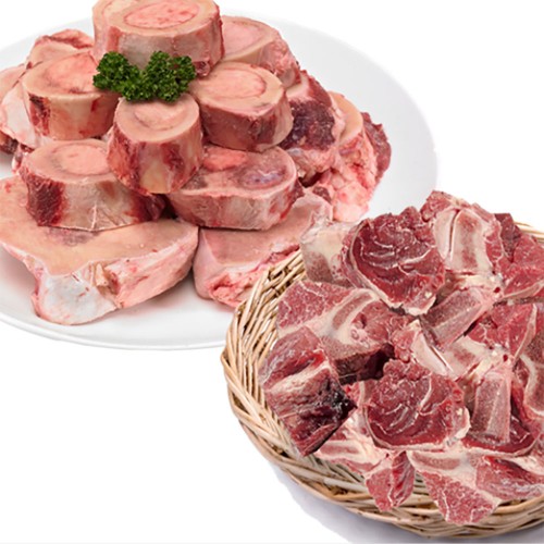 [초록한우] 1등급 암소한우 사잡뼈2kg+사골2kg