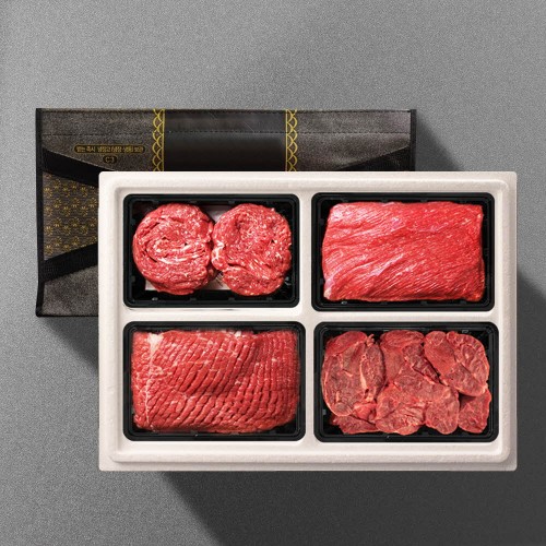 [기품맛담] 1등급 한우암소 정육혼합 1.6kg 선물세트 1호(불4/국4/산4/장4)