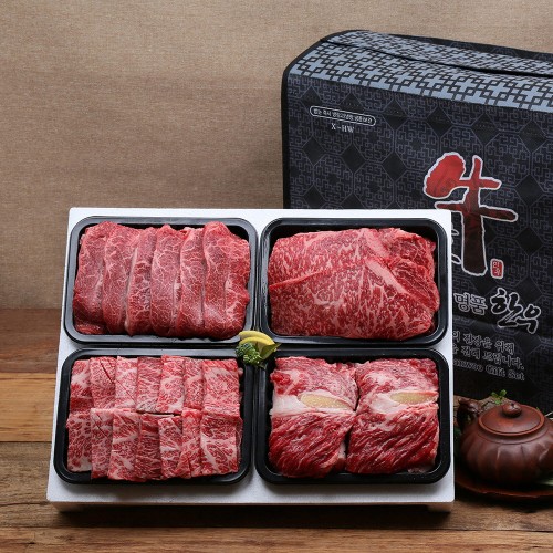 [안동한우정] 1등급 한우 구이 선물세트 1호(400g*4)1.6k