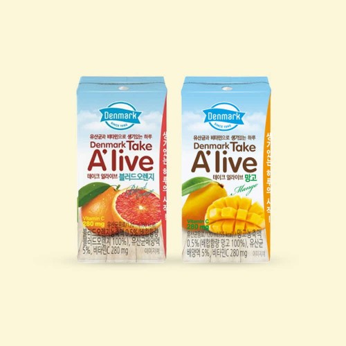 동원 덴마크 테이크 얼라이브 망고 120ml 24개 + 블러드오렌지 120ml 24개