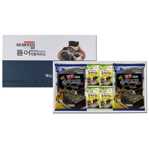 [해울림] 광천김 선물세트 특 2호(올리브전장김25g x 10봉 / 도시락김4g x 8봉)