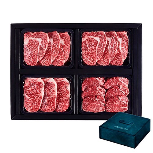 무항생제인증 1++등급 프리미업 한우 VIP구이선물세트 1.6KG (냉장)