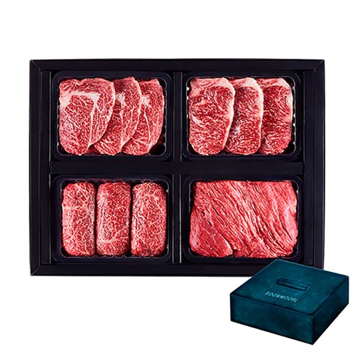 무항생제인증 1+등급 프리미엄 한우 구이혼합선물세트 특선 1.6kg (냉장)