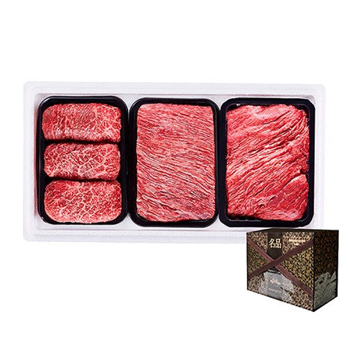 무항생제인증 1+등급 프리미엄 한우 정육3종선물세트 1.2kg (냉동)