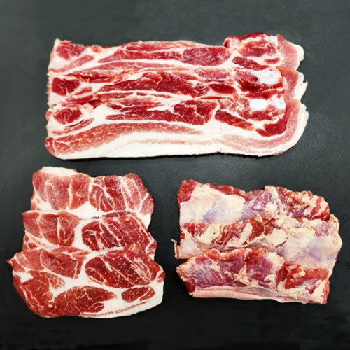 마장동푸줏간 진공포장 냉장 한돈구이세트(삼겹살+목살+갈매기살 각200g)