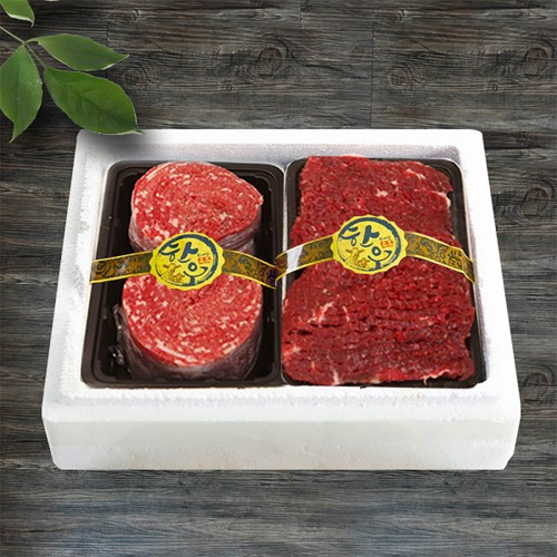 1등급 태백 한우 정성 선물세트 (불고기500g + 산적500g)