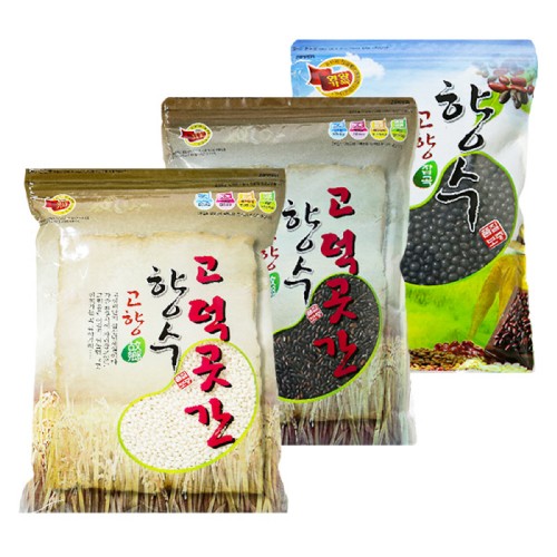 [곡식곳간] 국내산 알찬 잡곡세트/찹쌀800g 찰흑미800g 약콩500g