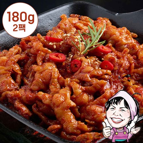 [숙이네] 불맛가득 매콤 쫄깃함 직화무뼈닭발 180gx2팩