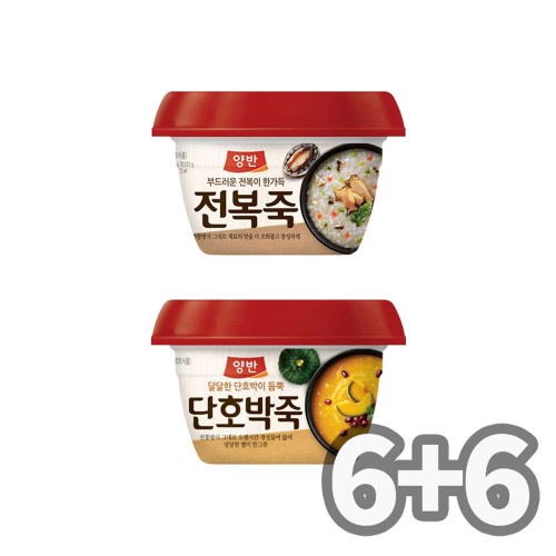 동원 양반 용기 전복죽 6개 + 호박죽 6개