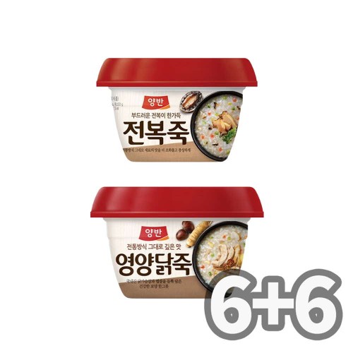 동원 양반 용기 전복죽 6개 + 영양닭죽 6개