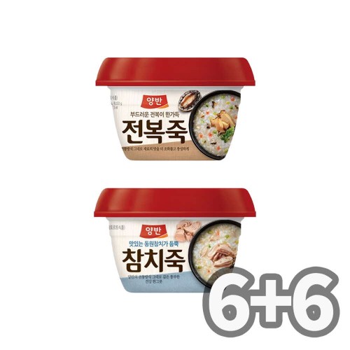 동원 양반 용기 전복죽 6개 + 참치죽 6개