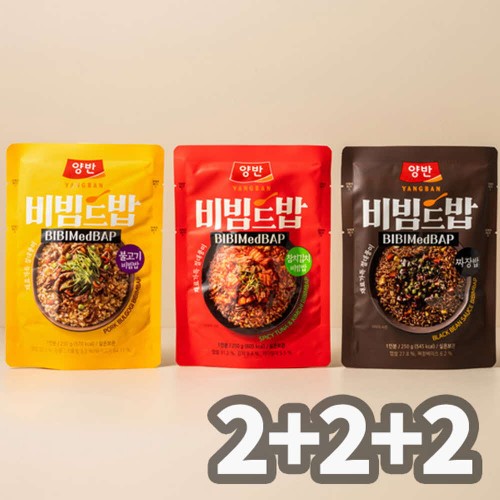 동원 양반 비빔드밥 250g (포켓) 불고기 x 2봉 + 참치김치 x 2봉 + 짜장밥 x 2봉