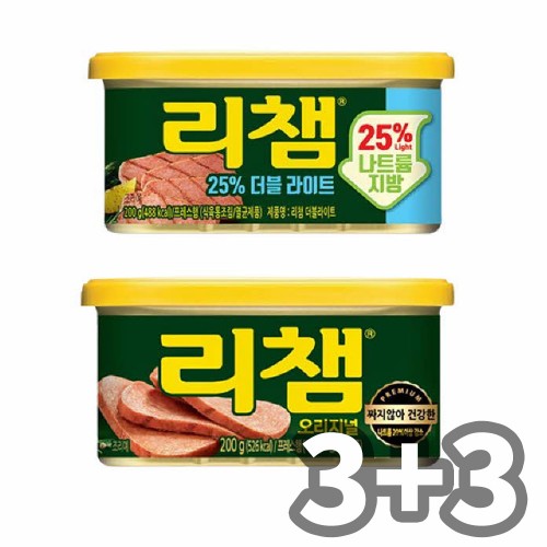 동원 리챔 오리지널 3캔 + 더블라이트 3캔