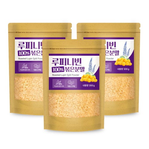 루피니빈 콩 볶은분말 100% 식물성 단백질 루핀분말 300g*3개