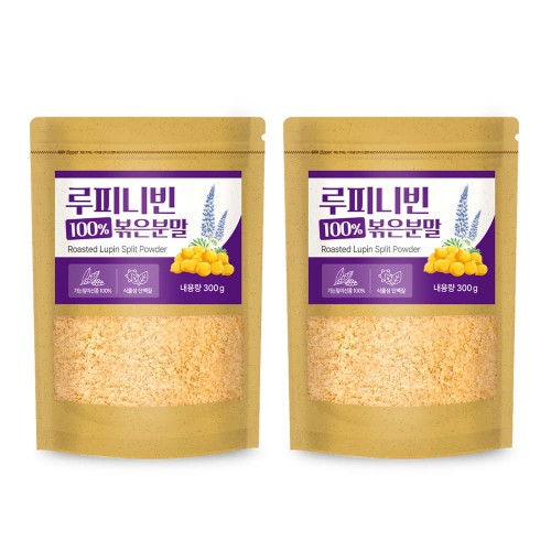 루피니빈 콩 볶은분말 100% 식물성 단백질 루핀분말 300g*2개